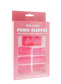 Набор из 7 розовых насадок на пенис ONE-A-DAY PENIS SLEEVES PINK - Seven Creations - в Миассе купить с доставкой