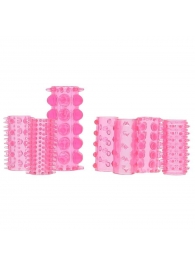 Набор из 7 розовых насадок на пенис ONE-A-DAY PENIS SLEEVES PINK - Seven Creations - в Миассе купить с доставкой