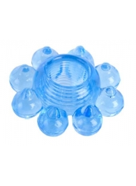 Голубая гелевая насадка-цветок - Toyfa Basic - в Миассе купить с доставкой
