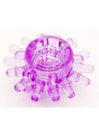 Фиолетовое гелевое эрекционное кольцо с шипиками - Toyfa Basic - в Миассе купить с доставкой