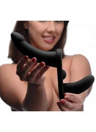 Черный вибрострапон Double Take 10X Double Penetration Vibrating Strap-on Harness - XR Brands - купить с доставкой в Миассе