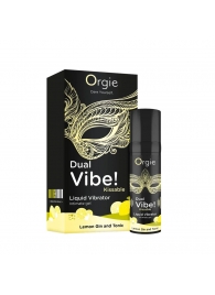 Съедобный жидкий вибратор Dual Vibe! со вкусом лимонного джина с тоником - 15 мл. - ORGIE - купить с доставкой в Миассе