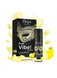 Съедобный жидкий вибратор Dual Vibe! со вкусом лимонного джина с тоником - 15 мл. - ORGIE - купить с доставкой в Миассе