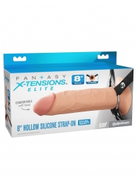 Полый страпон на ремнях 8’’ Hollow Silicone Strap-on - Pipedream - купить с доставкой в Миассе