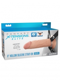 Полый страпон на ремнях 6’’ Hollow Silicone Strap-on - Pipedream - купить с доставкой в Миассе