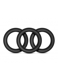 Набор из 3 черных эрекционных колец Black Small Penis Rings - Blush Novelties - в Миассе купить с доставкой
