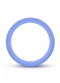 Голубое люминесцентное кольцо Silicone Glo Cock Ring - Blush Novelties - в Миассе купить с доставкой