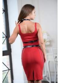 Черно-серебристая портупея-юбка plus size с цепочками - БДСМ Арсенал - купить с доставкой в Миассе