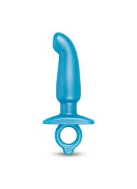 Голубая анальная пробка для массажа простаты Hither Silicone Prostate Plug - 14,3 см. - b-Vibe - в Миассе купить с доставкой