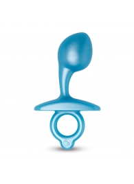Голубая анальная пробка для массажа простаты Bulb Silicone Prostate Plug - 10,7 см. - b-Vibe - в Миассе купить с доставкой