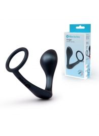Черное эрекционное кольцо со стимулятором простаты Ringer Cock Ring   Plug - b-Vibe - в Миассе купить с доставкой