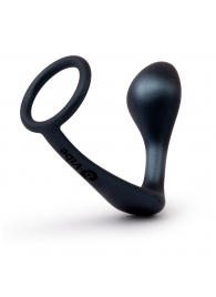 Черное эрекционное кольцо со стимулятором простаты Ringer Cock Ring   Plug - b-Vibe - в Миассе купить с доставкой