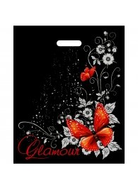 Черный пакет Glamour с вырубной ручкой (38х47 см) - Сима-Ленд - купить с доставкой в Миассе