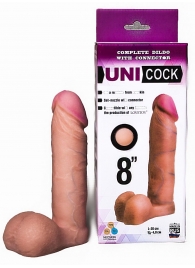 Фаллическая насадка для страпона UNICOCK 8  - 20 см. - LOVETOY (А-Полимер) - купить с доставкой в Миассе