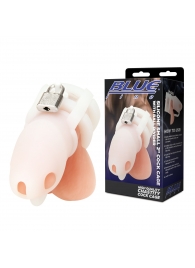 Белая клетка для пениса Silicone Small 2 in Cock Cage With Ball Divider - BlueLine - купить с доставкой в Миассе