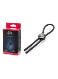 Тёмно-серое эрекционное кольцо с зажимом Again and Again Adjustable Cock Ring - Fifty Shades of Grey - в Миассе купить с доставкой