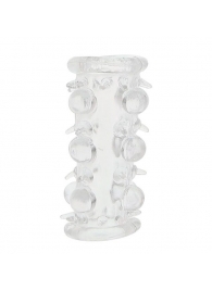 Прозрачная насадка на пенис с шипами и бугорками JELLY JOY LUST CLUSTER CLEAR - Dream Toys - в Миассе купить с доставкой