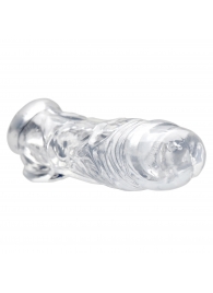Прозрачная насадка для увеличения члена Realistic Clear Penis Enhancer and Ball Stretcher - 20,3 см. - XR Brands - в Миассе купить с доставкой