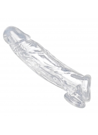Прозрачная насадка для увеличения члена Realistic Clear Penis Enhancer and Ball Stretcher - 20,3 см. - XR Brands - в Миассе купить с доставкой