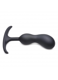 Черный массажер простаты с утяжелителями Premium Silicone Weighted Prostate Plug Medium - 16,3 см. - XR Brands - в Миассе купить с доставкой