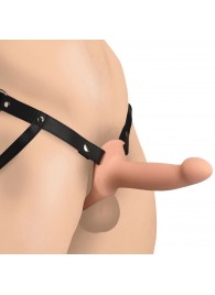 Телесный полый страпон на черных регулируемых ремешках 2’’ Erection Smooth Silicone Penis Sheath - XR Brands - купить с доставкой в Миассе
