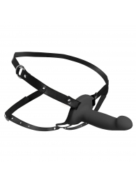 Черный полый страпон с вибрацией 2’’ Erection 28X Smooth Vibrating Silicone Penis Sheath - XR Brands - купить с доставкой в Миассе