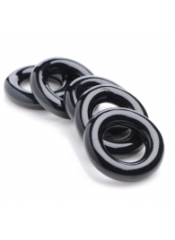 Комплект из 5 черных эрекционных колец для мошонки Ring Master Custom Ball Stretcher Kit - XR Brands - в Миассе купить с доставкой