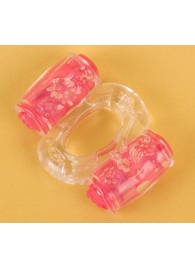 Прозрачное виброкольцо с двумя вибропульками - Toyfa Basic - в Миассе купить с доставкой