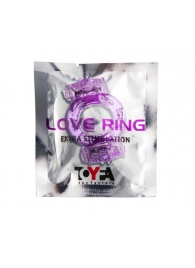 Фиолетовое виброкольцо с двумя вибропульками - Toyfa Basic - в Миассе купить с доставкой