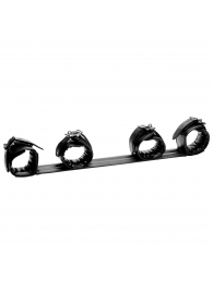 Черная распорка с манжетами для рук и ног Deluxe Rigid Spreader Bar - XR Brands - купить с доставкой в Миассе