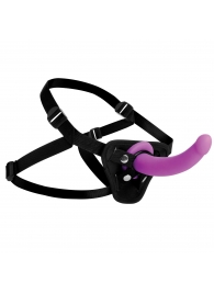 Лиловый поясной страпон Navigator Silicone G-Spot Dildo with Harness - 17,8 см. - XR Brands - купить с доставкой в Миассе