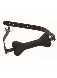 Черный кляп в форме косточки Hound Adjustable Dog Bone Gag - XR Brands - купить с доставкой в Миассе