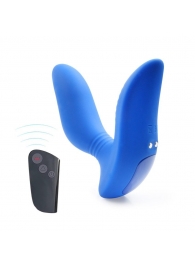 Синий вибромассажер простаты 3,5’’ Remote Control Curve P-spot Massager - 12 см. - Erokay - в Миассе купить с доставкой