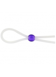 Прозрачное лассо с фиолетовой бусиной SILICONE COCK RING WITH BEAD LAVENDER - NMC - в Миассе купить с доставкой