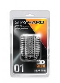 Прозрачная насадка с шипами STAY HARD COCK SLEEVE 01 CLEAR - Blush Novelties - в Миассе купить с доставкой