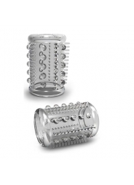 Прозрачная насадка с шипами и шишечками STAY HARD COCK SLEEVE 03 CLEAR - Blush Novelties - в Миассе купить с доставкой
