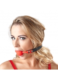 Силиконовый кляп-шар на чёрных ремешках Red Gag silicone - Orion - купить с доставкой в Миассе