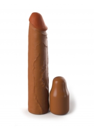Коричневая насадка на член 2  Silicone X-tension - 20,3 см. - Pipedream - в Миассе купить с доставкой