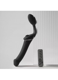 Черный безремневой вибрострапон Strap-On-Me Multi Orgasm Size XL - Strap-on-me - купить с доставкой в Миассе