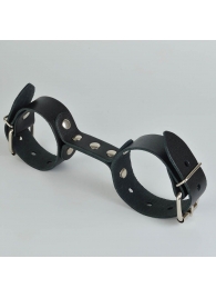 Черные кожаные наручники-фиксатор - Sitabella - купить с доставкой в Миассе