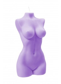 Фиолетовая интерьерная свеча в форме женского торса - 850 гр. - Pecado - купить с доставкой в Миассе