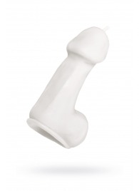 Белая свеча в форме пениса - 47 гр. - Pecado - купить с доставкой в Миассе