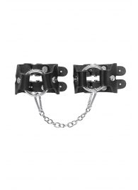 Черные кожаные наручники-браслеты из двух ремешков - Pecado - купить с доставкой в Миассе