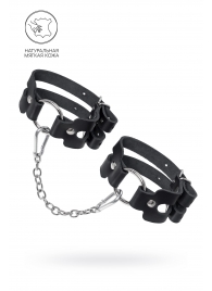Черные кожаные оковы из двух ремешков - Pecado - купить с доставкой в Миассе
