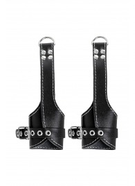 Черные подвесы с белой строчкой - Pecado - купить с доставкой в Миассе