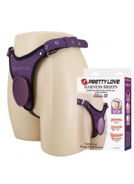 Фиолетовые трусики харнесс с платформой Caludio III - Baile - купить с доставкой в Миассе