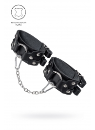 Черные кожаные оковы с двумя ремешками - Pecado - купить с доставкой в Миассе