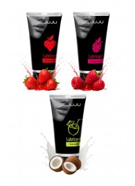 Набор из 3 съедобных лубрикантов JUJU (клубника, малина, кокос) - JuJu - купить с доставкой в Миассе