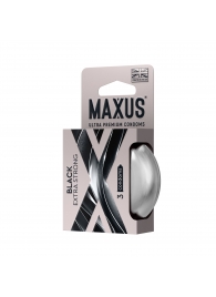 Черные утолщенные презервативы MAXUS Extra Strong с железным кейсом - 3 шт. - Maxus - купить с доставкой в Миассе