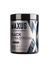 Черные утолщенные презервативы MAXUS Extra Strong с железным кейсом - 15 шт. - Maxus - купить с доставкой в Миассе
